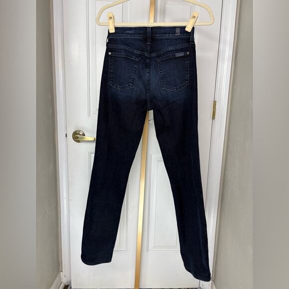7 for all mankind Dylan Dark Wash Straight Leg High Rise size 26 Blue Jeans Pant - Picture 8 of 11